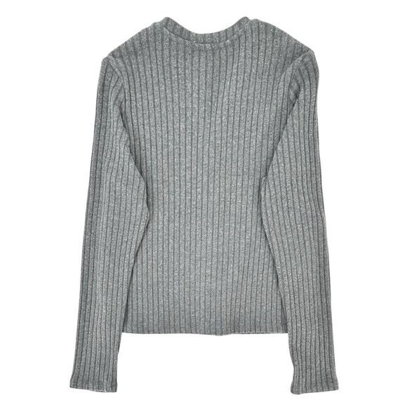 Donni "The Sweater Rib Cardi" Gray Button Up Organic Cotton Cardigan Sweater - M - Picture 5 of 9